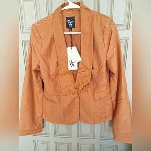 Vero Moda Jacket SzHook Front SzS/M Burnt Orange Shawl Collar Runs very small